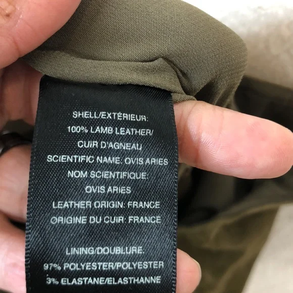 Alice + Olivia Womens Olive Green French Leather Suede Skirt SIZE 2 - Picture 8 of 9